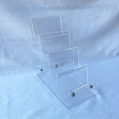 4-Tier Clear Strong Acrylic Purse Retail Fashion Display Stand Compact Shop Orga • £15.17