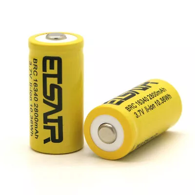 ETSAIR 16340 Battery 2800mAh Rechargeable 3.7V Li-ion Cell Batteries Charger Lot • $10.33