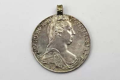 1780 Austria Maria Theresia Silver One Thaler Coin Pendant . COIN389 • $84