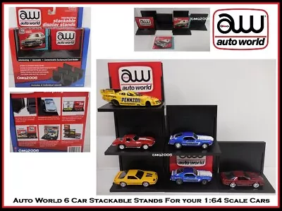 Auto World New 1/64th Diecast Car Display Stands Set Of 6 Fits Johnny Lightning • $11.95