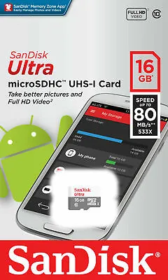 SanDisk 16GB 16G Ultra Micro SD HC Class 10 TF Flash SDHC Memory Card Mobile • $5.25