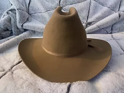 Vintage Resistol 4X Beaver Las Vegas Pecan Cowboy Hat 7 3/8 Long Oval Texas USA • $137.66