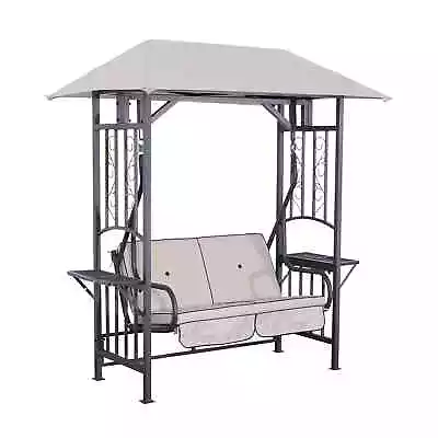 Outdoor Garden 2 Seater Canopy Swing Chair Seat Porch Loveseat Vintage • £321.99