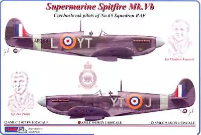 AML Models Decals 1/48 SUPERMARINE SPITFIRE Mk.Vb Czech Pilots Of 65 Sqadron • $5.99