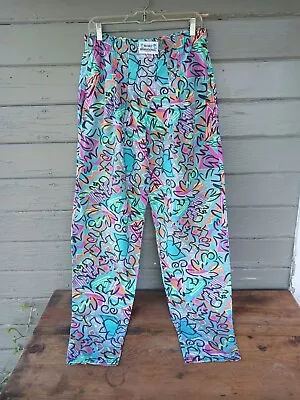 Vintage Parachute Pants  Neon Adult L/ XL MC Hammer Colorful Made In USA • $50