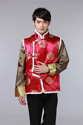 Men's Hanfu Clothing Traditional Chinese Retro Spring Fall Hanfu Vest Jacket • $25.59