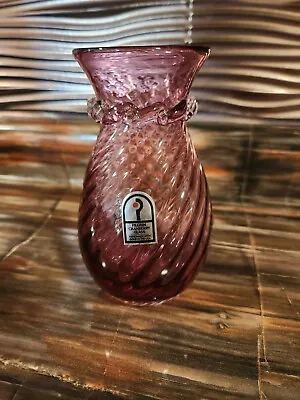 Cranberry Pilgrim Glass Vase 6  • $15