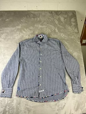 John Lennon English Laundry Shirt Mens L Blue Button Up Long Sleeve Flip Cuff • $23.99