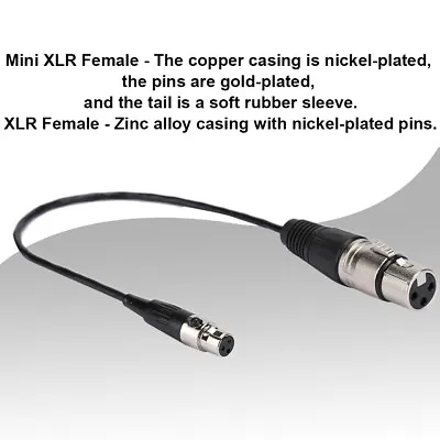 Mini XLR 3pin Female To XLR 3pin Female Audio Cable For Microphone Connection • £5.65