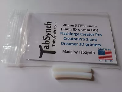 FLASHFORGE Creator Pro Pro 2 Dreamer PTFE Liner Tube (2 Pack Of Liners) • $7.95