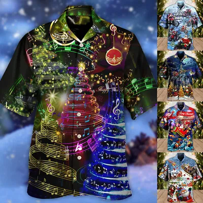 £13.99 • Buy Christmas Hawaiian Shirt Mens Santa Loud Hawaii Surf Xmas Hat Party Slay M-3XL