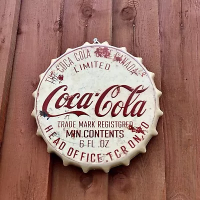 Metal Coca Cola Bottle Top Wall Sign • £8.50