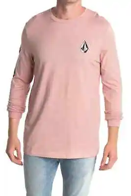 Volcom Men's L Long Sleeve Tee T-Shirt Mauve Pink Cotton Sickly Stones Logo • $22