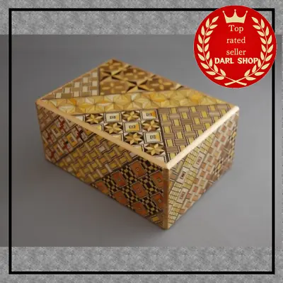 Japanese Puzzle Box Hakone Yosegi Samurai Wooden Secret Magic Trick Box 12 Steps • $77
