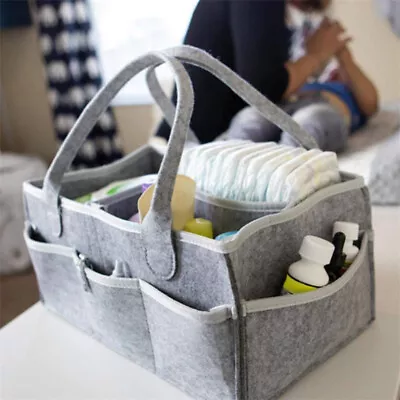 Baby Diaper Wipes Bag Caddy Infant Nappy Organizer Basket Nursery Storage Durabl • £8.50