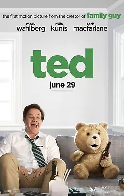 Free Same Day Shipping TED  Mark Wahlberg Seth McFarlane Borderless 11x17 Poster • $13.99