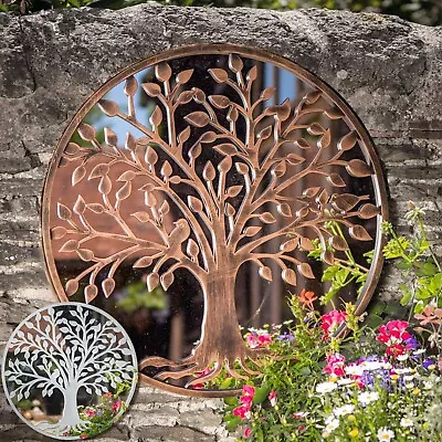 Garden Wall Mirror Tree Of Life Large Outdoor Decor & Robins Great Memorial 65cm • £39.99