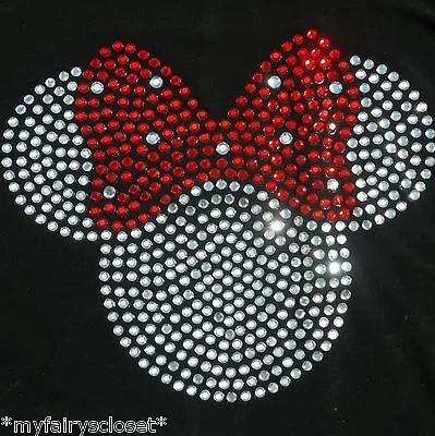 6.5  Minnie Mouse Iron On Rhinestone Transfer Applique Bling Patch • $11.95