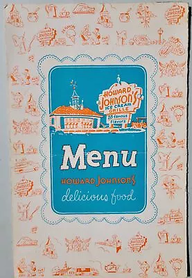 1950s Howard Johnson's Delicious Food Menu Vintage Original • $45