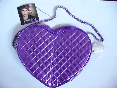 £12.77 • Buy Justin Bieber Heart Shape Quilted Satchel Purple New