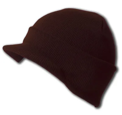 Knit Cuff Beanie Visor - Winter Wear/Sports - Brown • $9.95