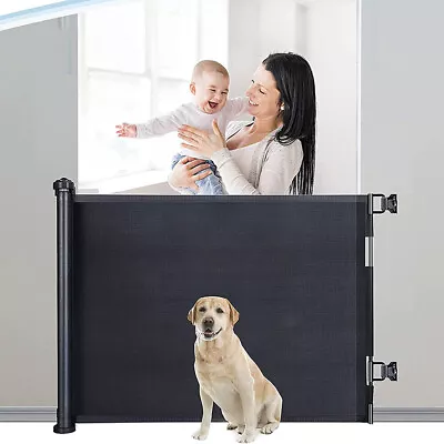 Safety Gate Retractable Dog Pet Baby Barrier Indoor Outdoor Doorway Stair Guard • £21.76