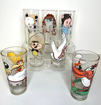 Warner Bros.  Looney Tunes Clear Glasses Pepsi Collectibles Lot Of 8 • $29.51