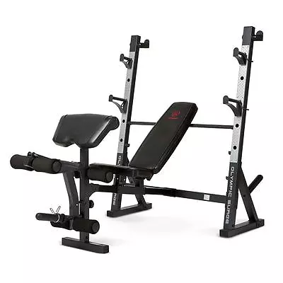 Marcy Olympic Weight Bench MD-857 Adjustable Leg Extension Squat Rack Workout • $349.99