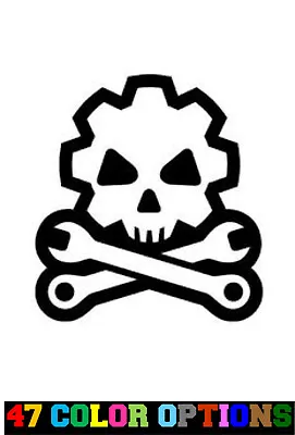 Vinyl Decal Truck Car Sticker Laptop  Zombie Horror Mechanic Gear Wrenches Skull • $4