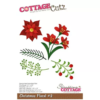 Scrapping Cottage Cutz Cutting Die - Christmas Floral 2 • £7.99