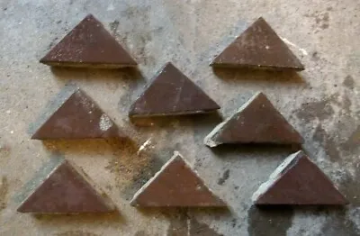 Antique Victorian Geometric Hall Floor Tile Brown Triangle 2 X1.5 X1.5  1of 1241 • £1.95