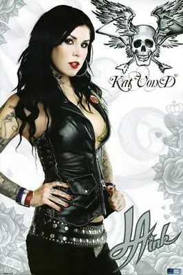 KAT VON D POSTER Sexy Leather Jacket RARE HOT NEW 24X36 • £14.65