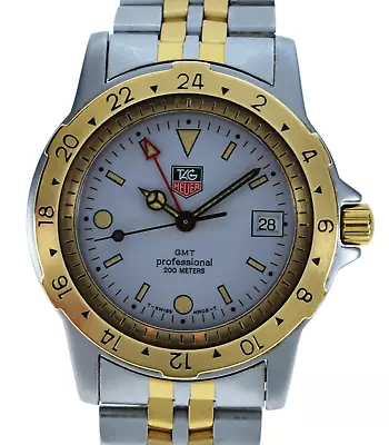 Vintage Men's Tag Heuer 40mm Two Tone Professional 1500 Series GMT Watch WS1120! • $799.95