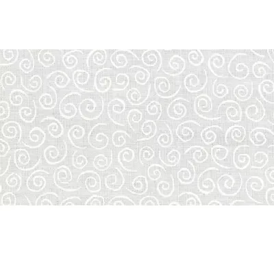 MUSLIN MATES White Circle Swirl Moda Quilt Fabric By The 1/2 Yd #9920-11 • $5.25