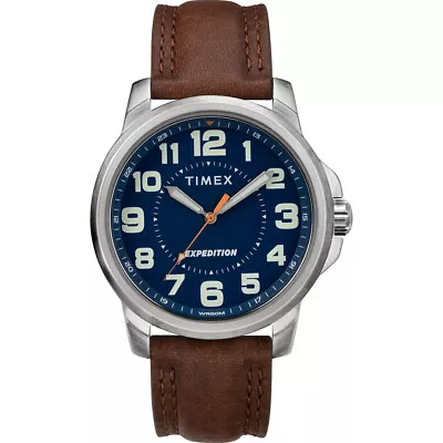 Timex Men's Expedition® Metal Field Watch - Blue Dial/Brown Strap • $52.01