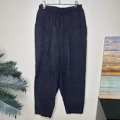 Cabin Creek Pants Women's 16 Black Corduroy Pull On Straight High Rise Pockets • $11.90