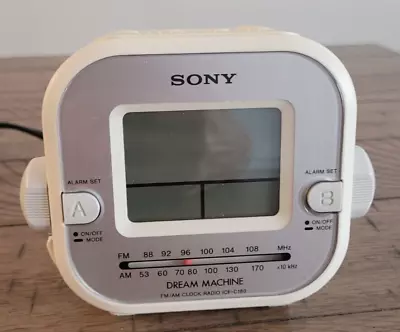 Sony Dream Machine ICF-C180 White Dual Alarm Clock AM/FM Radio Works See Descrp • $13.99