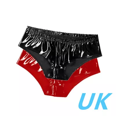 Mens Sexy PVC Leather Bulge Pouch Briefs Panties Hot Pants Underpants Clubwear  • £13.69