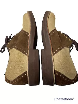 Vintage Hanover Suede Oxford Saddle Shoes USA Mens Size 7.5 D • $129