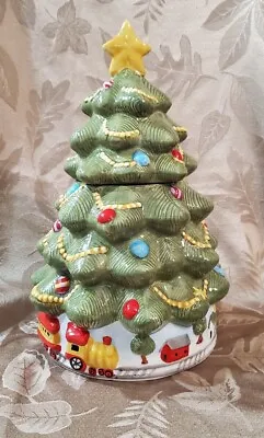 Pfaltzgraff Christmas Heritage Shaped Cookie Jar Christmas Tree Made In USA • $16.50