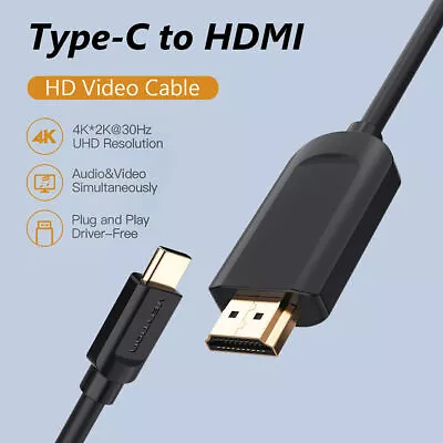 USB C Type C To HDMI TV AV Adapter Cable Tablet Mobile Phone HDTV For Samsung UK • £5.79