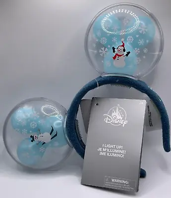 DISNEY WORLD Blue Mickey Mouse Balloon LIGHT UP Ears Headband Christmas NWT • $29.99