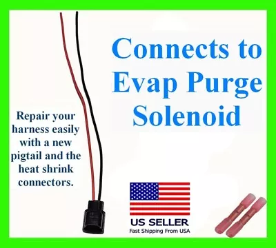 Purge Control Solenoid Valve Connector Pigtail Plug Harness Wiring Repair  • $18.99