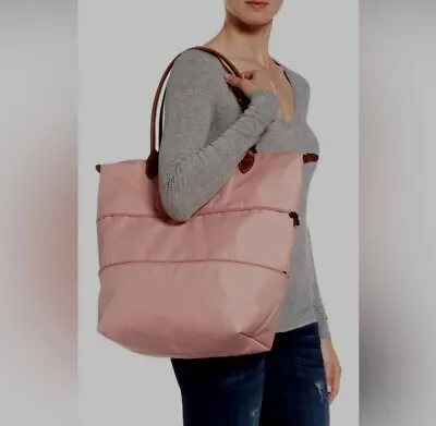 LONGCHAMP Le Pliage Large Expandable Nylon Shoulder Tote Pinky Pink NWT • $250