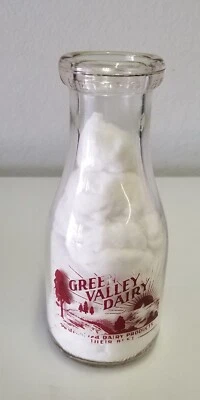 $7.50 • Buy 1940s Green Valley Dairy Pint Milk Bottle - Embossed Bottom With Dover Ohio