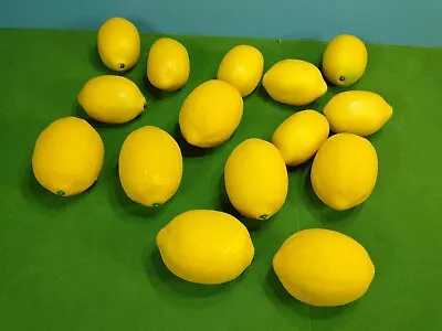 Vintage Lemons Realistic Fake Faux Fruit Artificial Staging Prop Lot Of 15 • $15.99