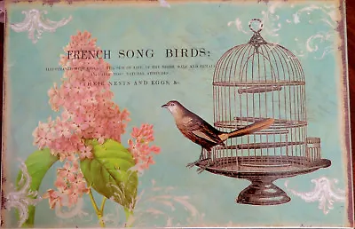 New Les Jardin De Paris French Song Bird Home Decor Shabby Chic Vintage Sign • $8.50
