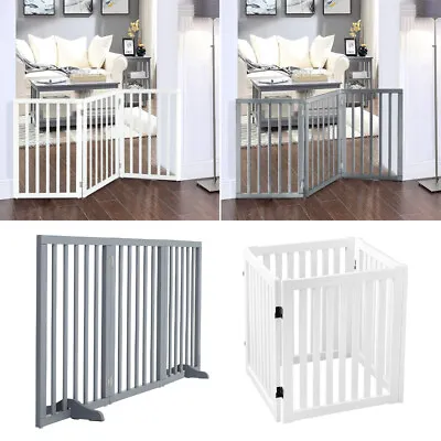 Baby Safety Fence Dog Gate Wooden Pet Cat PlayPen Free Standing Barrier Suppor • £39.95