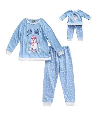 Girl 4-14 And Doll Matching Snow Happy Christmas Pajama Outfit Fit American Girl • $26.99