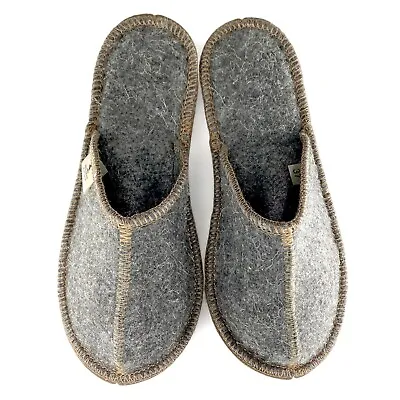 Rusher Men's Home Slippers Sheep Wool Blend Felt Warm Cozy Non-Slip Slippers • $24.95